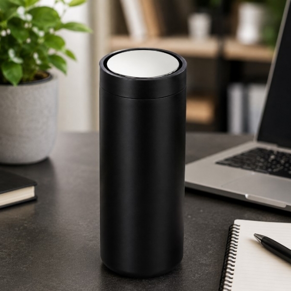 Black Double-Wall Thermos with Mirror 500 ml