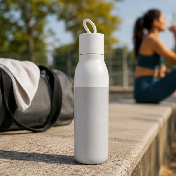 Double-Wall Stainless Steel and Bamboo Thermos 500 ml