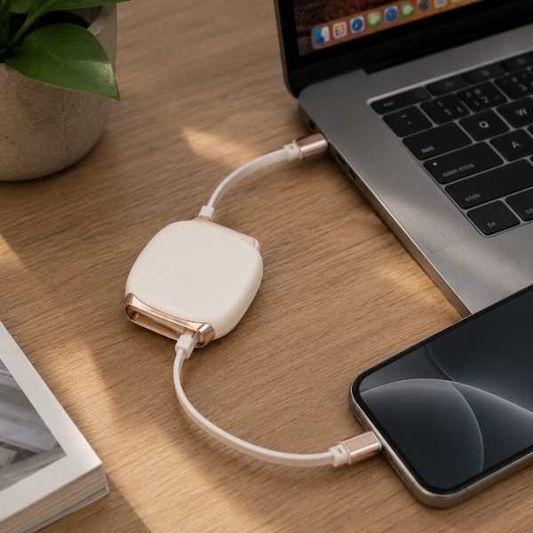 Retractable USB-C to USB-C Charging Cable 1 m
