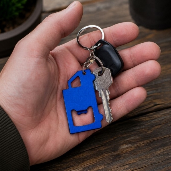 Metal Keychain with Bottle Opener