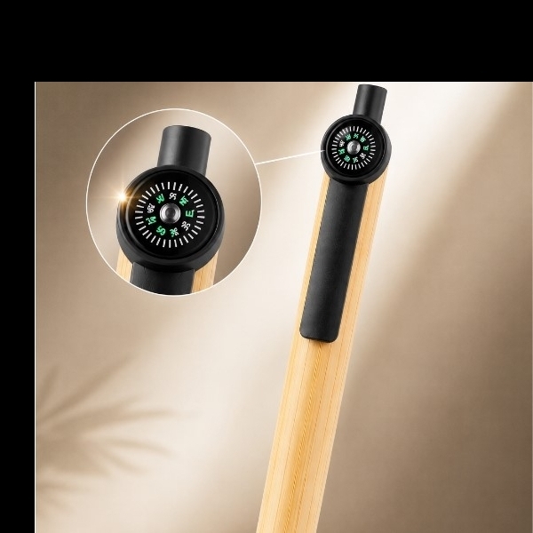 Bamboo Eco Pen with Compass