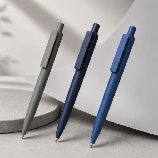 Plastic Ballpoint Pen with Matte Finish - Various Colors
