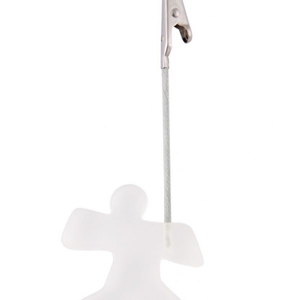 Acrylic desk holder with metal clip ALEXANDER