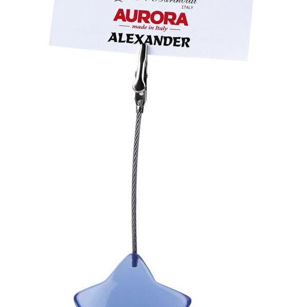 Acrylic star-shaped desk holder with metal clip ALEXANDER