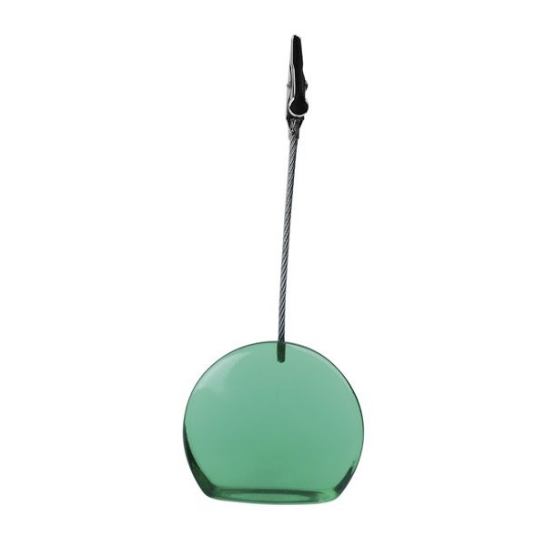 Oval acrylic desk holder with metal clip ALEXANDER