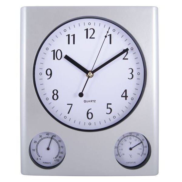 Wall clock with thermometer and hygrometer 250x294 mm ALEXANDER