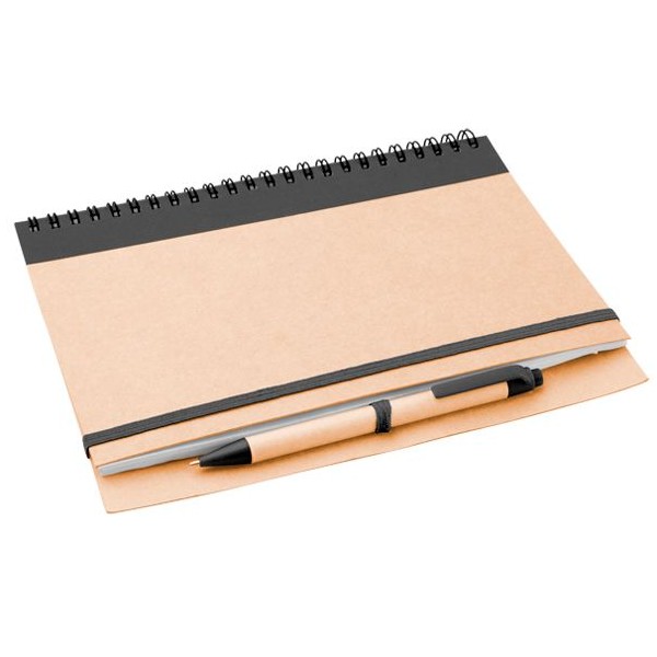 Eco Notebook with Cardboard Cover and Pen