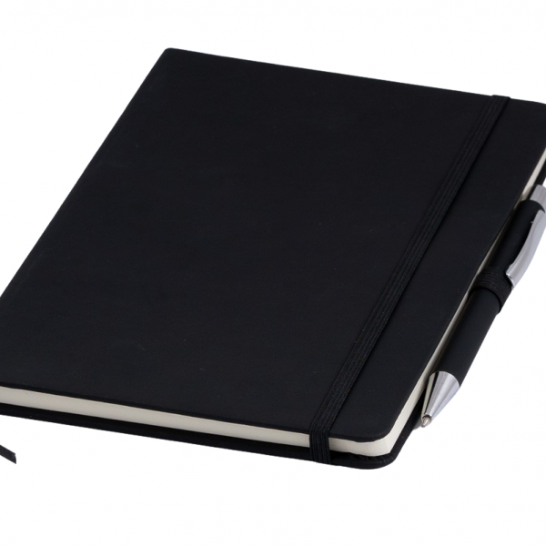 A5 Notebook with Antibacterial Pen and Rubberized Cover
