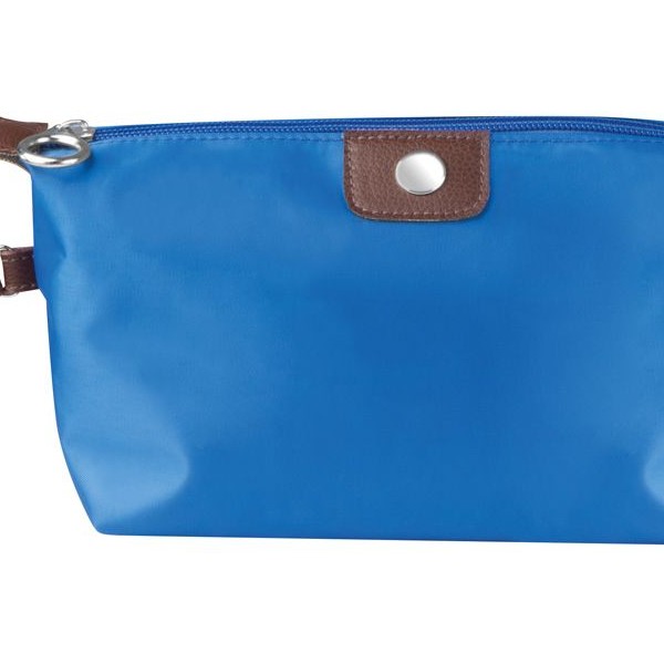 Cosmetic Pouch with Leather Details