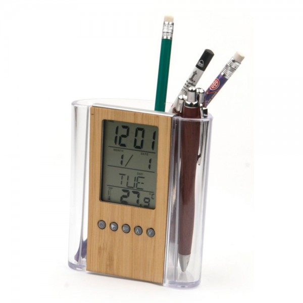 Desk Stand with Display and Thermometer