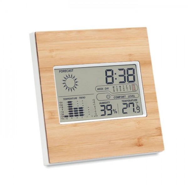 Bamboo Weather Station with Clock