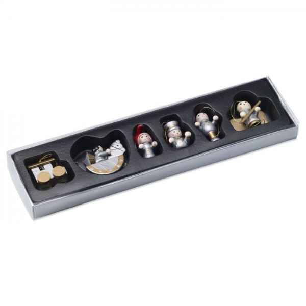 Wooden Christmas Decorations – Set of 6