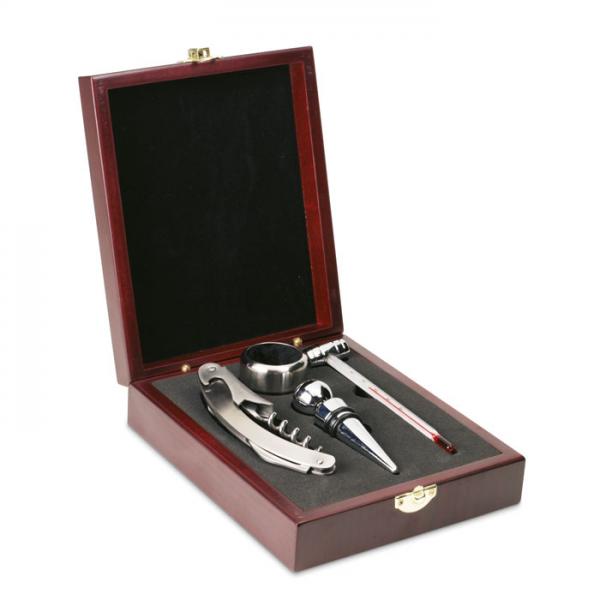 Classic Wine Set in Wooden Box with Accessories - PREMIUM