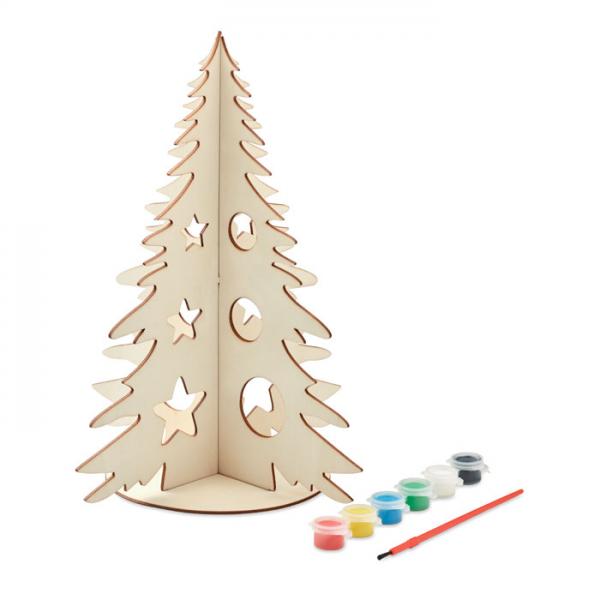 ree and Paint Wooden Christmas Tree with Paint Set