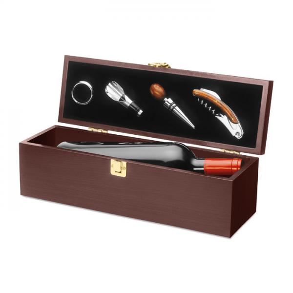 Costieres Wine Set in Wooden Gift Box with Space for Bottle
