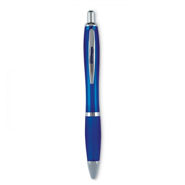 Riocolour Push Button Ball Pen with Soft Grip, Black Ink
