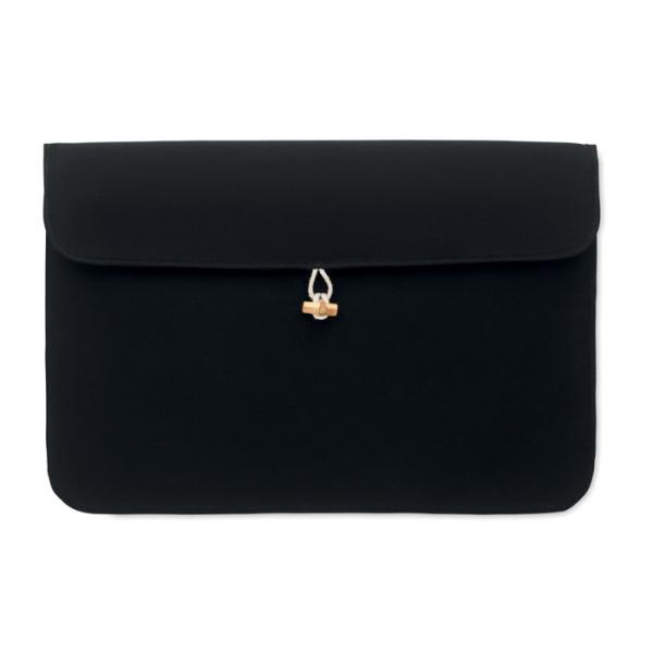 Cotin 15" Laptop Pouch in Cotton with Padding and Bamboo Button