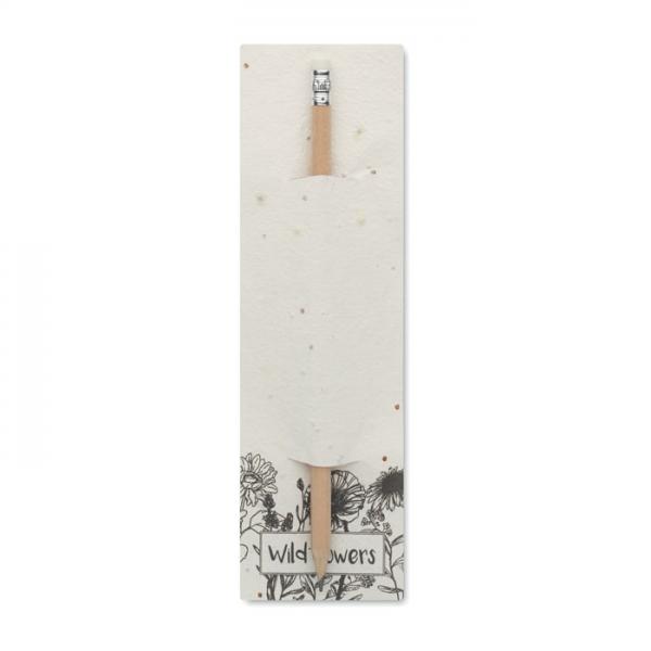 Penseed Natural Wood Pencil with Eraser and Seed Paper Pouch
