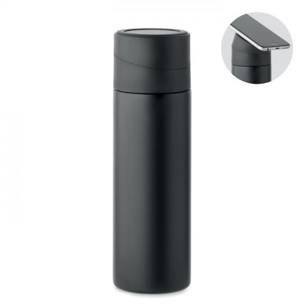 PHOTTLE Double Wall Vacuum Insulating Bottle in Recycled Stainless Steel with Phone Holder Lid