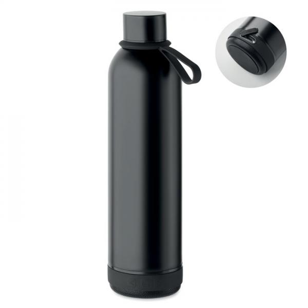 MUSEY Recycled Stainless Steel Vacuum Insulating Bottle with Wireless Speaker and Silicone Handle