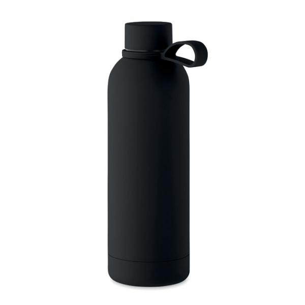 EMERALD Recycled Stainless Steel Vacuum Insulating Bottle with Rubber Finish and Silicone Handle