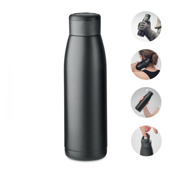 CALEFRIO Double-Wall Bottle with Lid, 400 ml