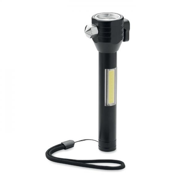 HAMALUZ 3-in-1 Aluminium Torch with Emergency Hammer and Seat Belt Cutter