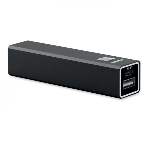Външна батерия POWERALUC 2600 mAh в корпус от рециклиран алуминий