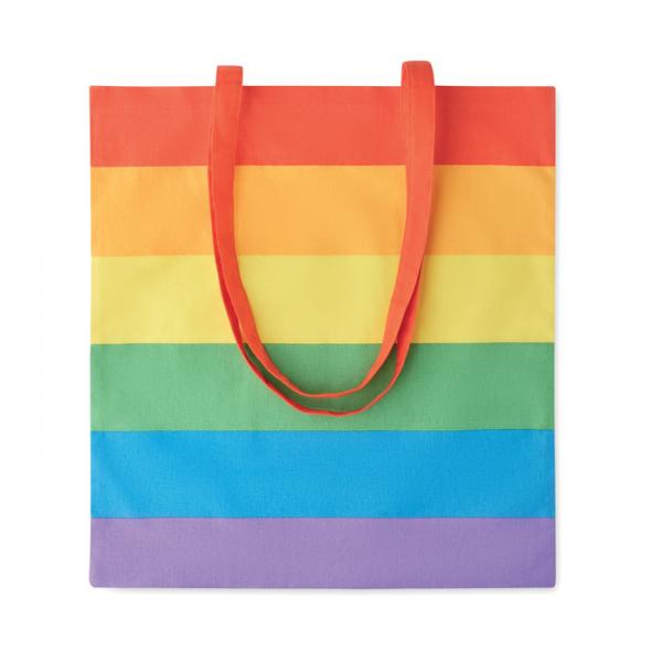 BOREALIS rainbow cotton shopping bag with long handles
