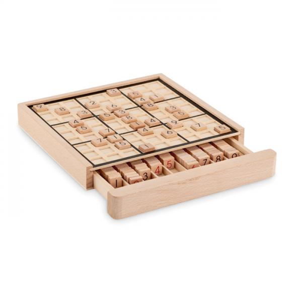 SUDOKU Luxury Wooden Board Game with 99 Numbered Tiles and Guide