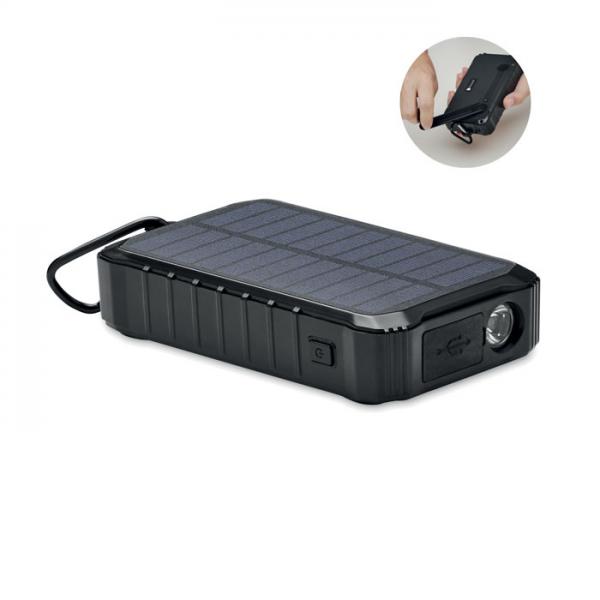 DYA - Слънчева захранваща банка 8000 mAh с ръчно динамо и LED светлина