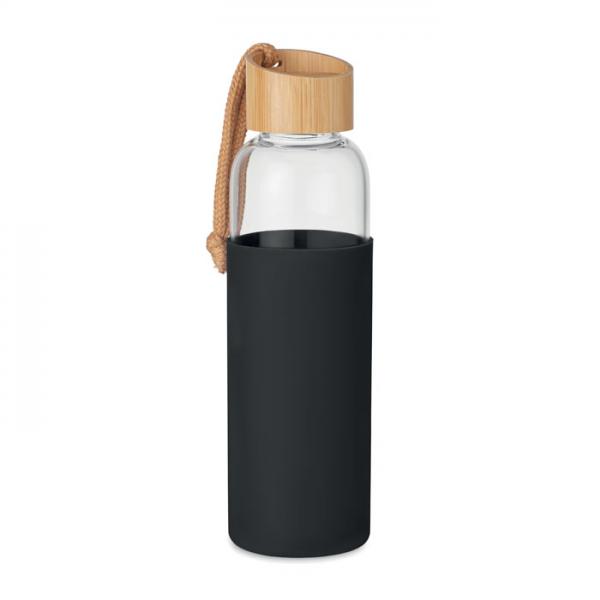 CHAI - 500 ml Glass Bottle with Silicone Pouch and Bamboo Lid