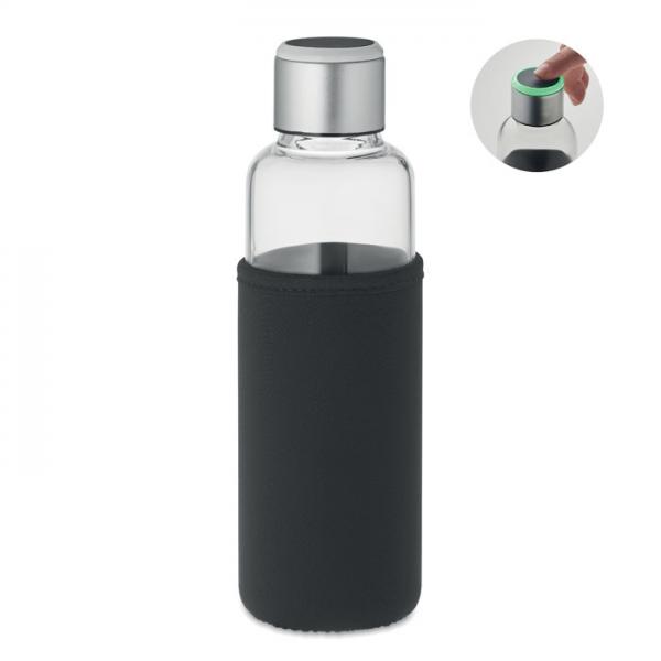 INDER Glass Bottle with Hydration Reminder Sensor and Sleeve, 500 ml