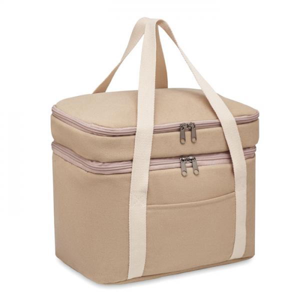 KECIL TOP Cooler Bag with 2 Compartments, Canvas, and Cotton Strap