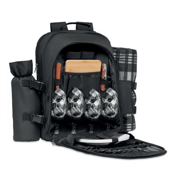 DUIN 4-Person Picnic Backpack with Cooler Compartment and Full Set