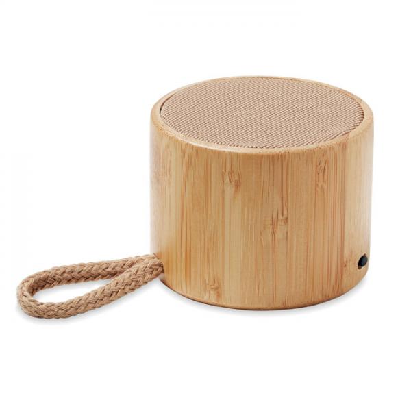 COOL Round Bamboo Wireless Speaker with 3W Output and 300 mAh Battery