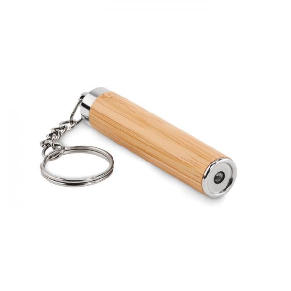 PIANTI Mini Bamboo LED Torch with Keyring and 3 Included Batteries