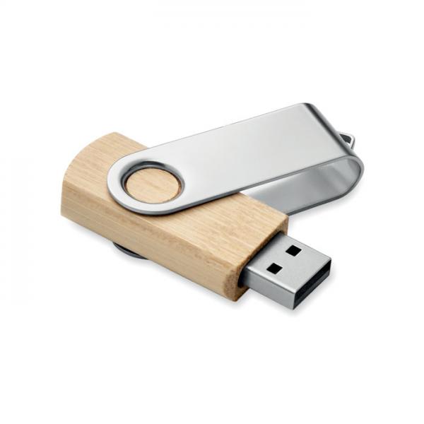 Techmate 16GB Bamboo USB Flash Drive with Metal Cover