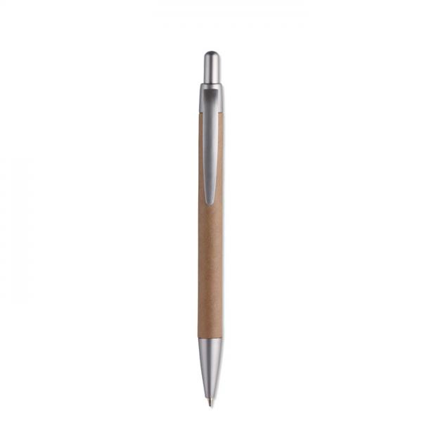 PUSHTON eco-friendly pen with cardboard box and ABS fittings - Blue ink