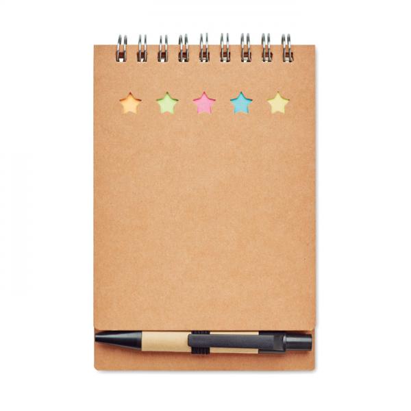 MULTIBOOK recycled notepad with pen, sticky notes, and page markers