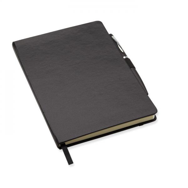 NOTAPLUS A5 notebook with pen - hard PU cover and 72 sheets