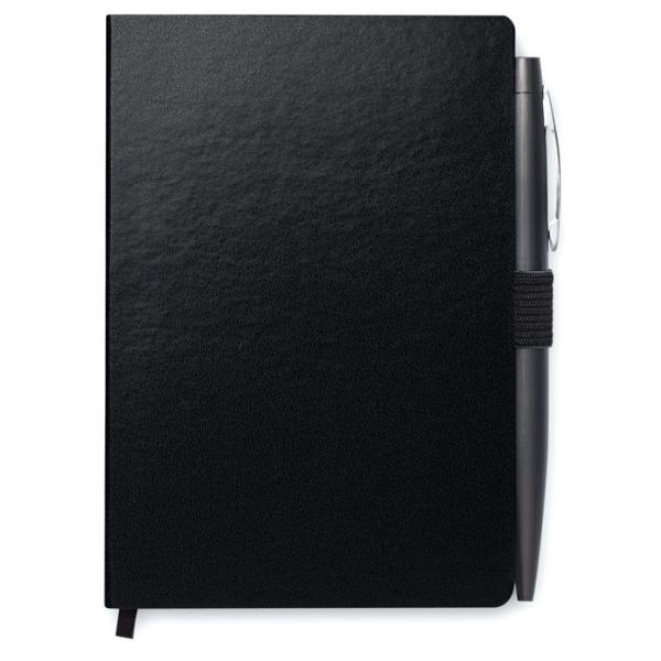 NOTALUX A6 notebook with pen - hard PU cover and 72 sheets