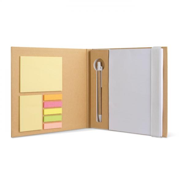 QUINCY notebook with memo set, pen, and eco-friendly cardboard cover - perfect for office