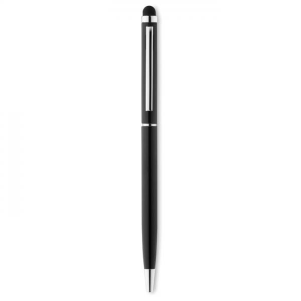 NEILO TOUCH twist-action aluminum pen with stylus and blue ink, sleek chrome clip