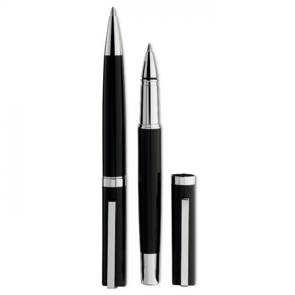 CECIL pen set with Twist pen and rollerball pen in gift box - blue ink