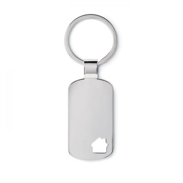 House Key Metal Key Ring with House Detail, 2.9x5 cm