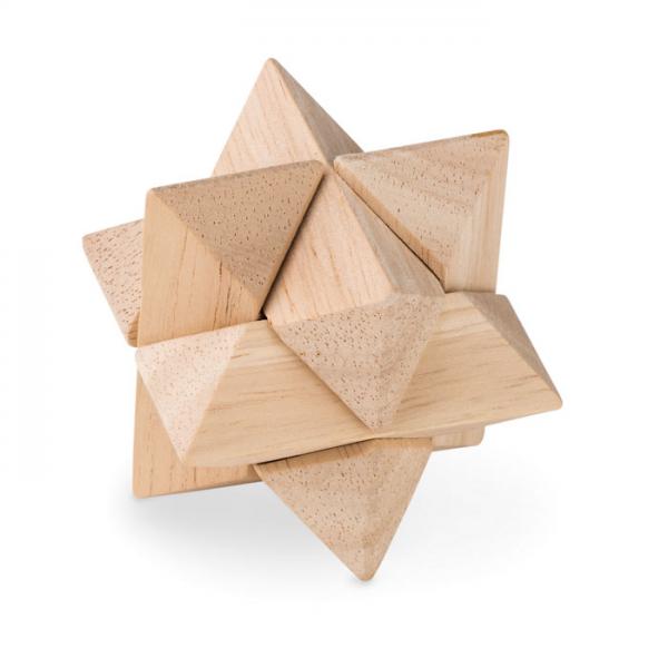 Starnats Wooden Star-Shaped Brain Teaser with Cotton Pouch