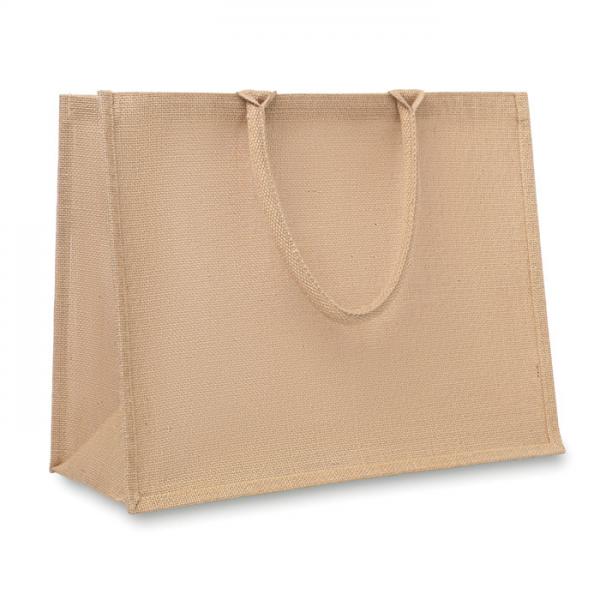 BRICK LANE laminated jute shopping bag, short handles