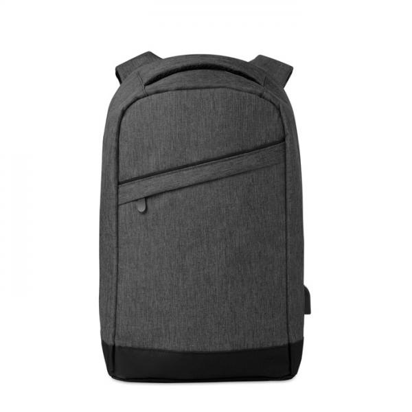 Berlin 600D polyester backpack with USB cable and 13'' compartment