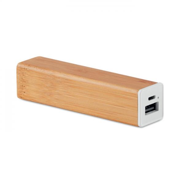 POWERBAM - Безжично зарядно с бамбуков ефект и USB свързване
